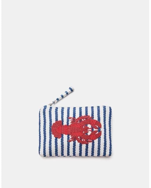 Pull&Bear White Striped Lobster Coin Purse