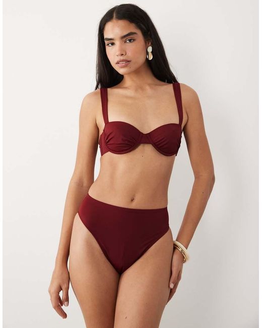 ASOS Red Martina Balcony Underwire Bikini Top