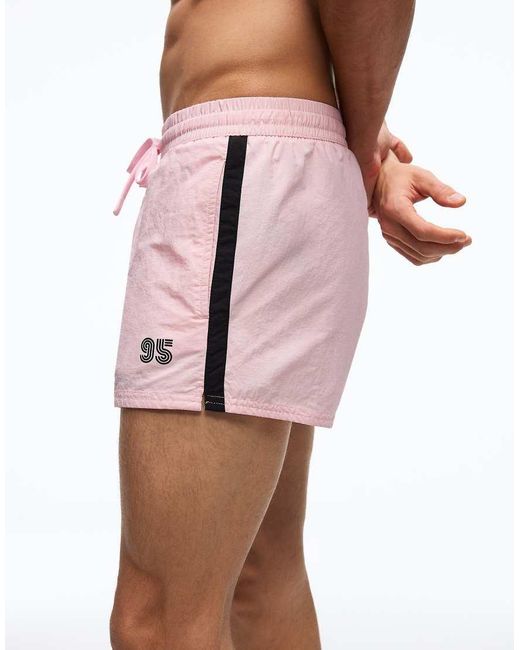 Bershka Red Retro Short Swimsuit for men