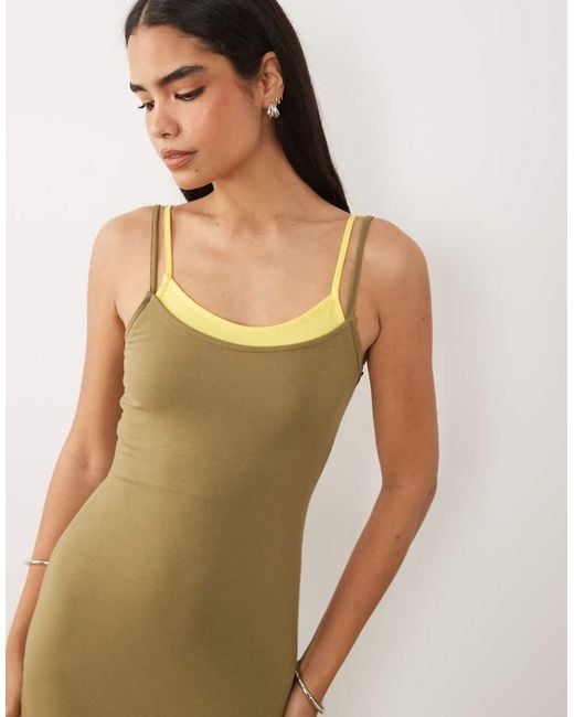 ASOS Multicolor Double Layer Maxi Dress