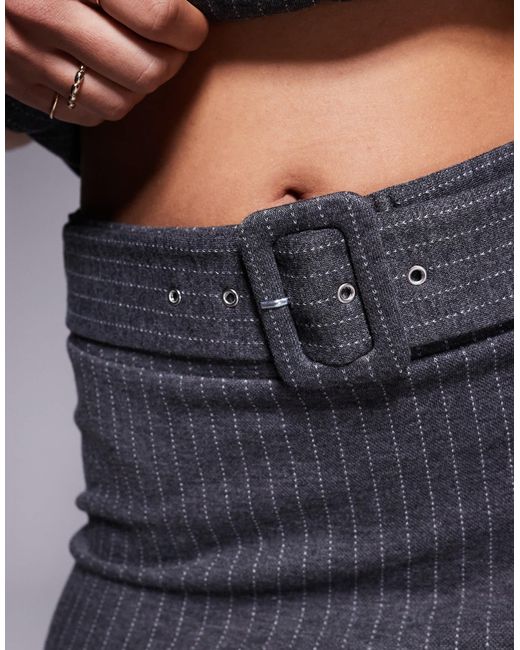 River Island Gray Belted Skirt