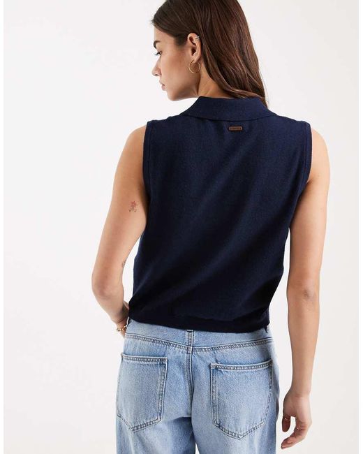 Levi's Blue Super Soft Mini Ruffle Knitted Vest