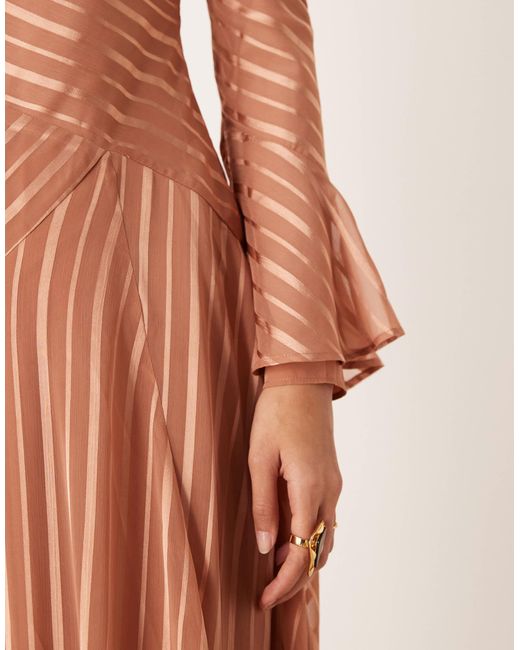 ASOS Natural Flare Sleeve Maxi Dress