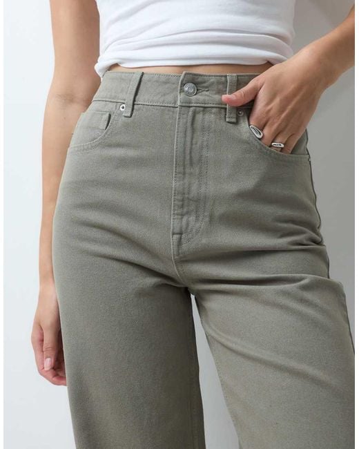 ASOS Gray Asos Design Tall Straight Wide Leg Jeans