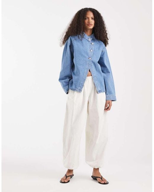 ASOS Blue Wrap Front Denim Jacket