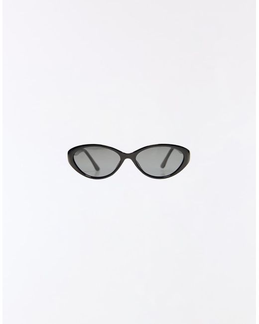 Bershka Black Polarised Oval Sunglasses for men