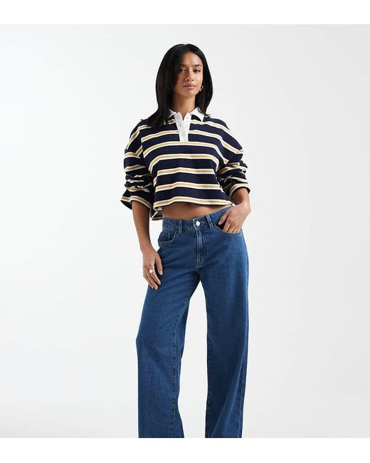 Vero Moda Blue Kirsa Mid Rise Straight Leg Jeans