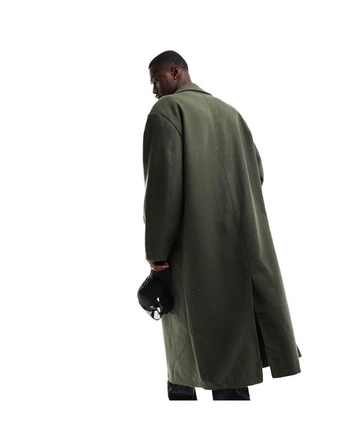 ASOS – oversize-mantel aus wollmischung in Green für Herren