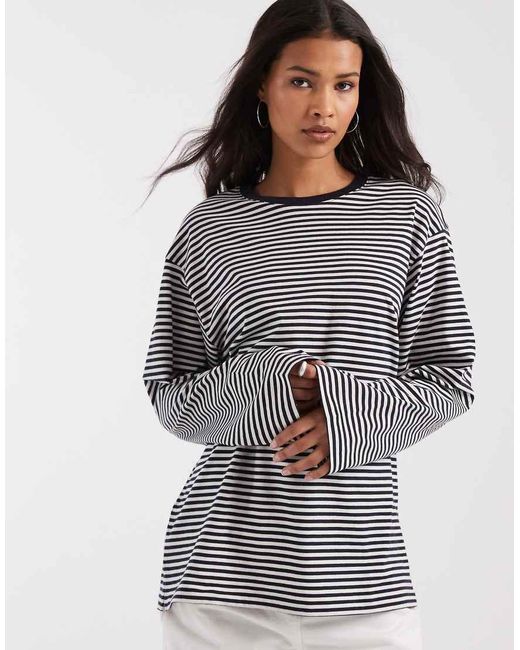 & Other Stories Gray Oversized Long Sleeve T-shirt