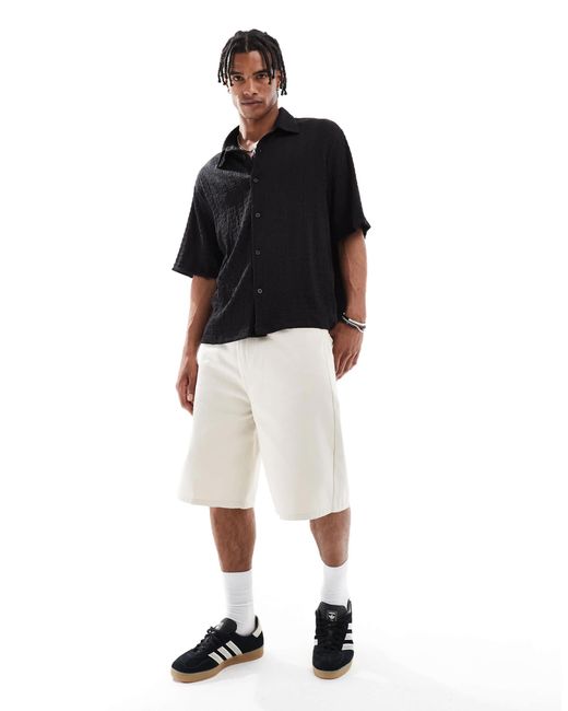 Chemise en maille texturée Bershka pour homme en coloris Black