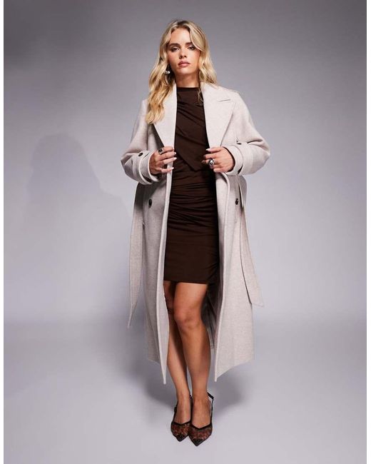 Forever New Multicolor Double Breasted Maxi Coat