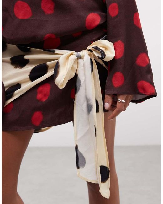 ASOS Red Off Shoulder Blousant Mini Dress
