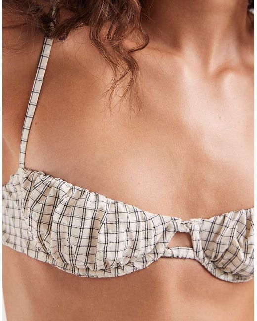ASOS Brown Piper Paper Touch Underwire Balconette Bikini Top