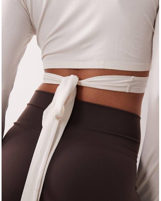 Gina Tricot White Cropped Yoga Wrap Cardigan