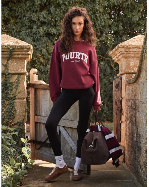 Sweat oversize à logo brodé - bordeaux 4th & Reckless en coloris Red