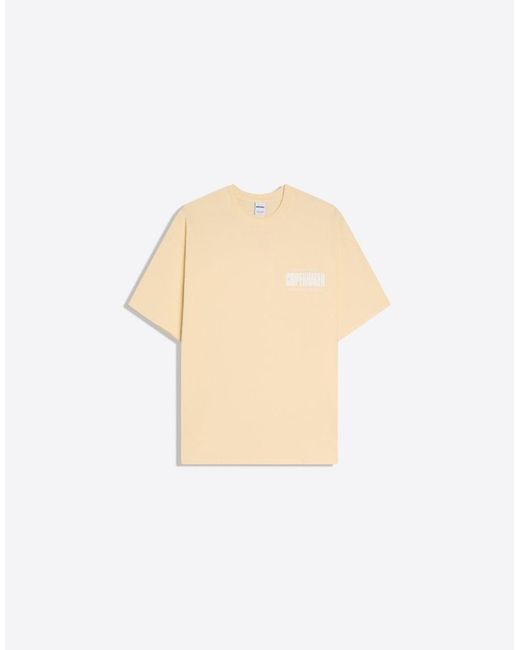 Bershka Natural Short Sleeve Print T-shirt