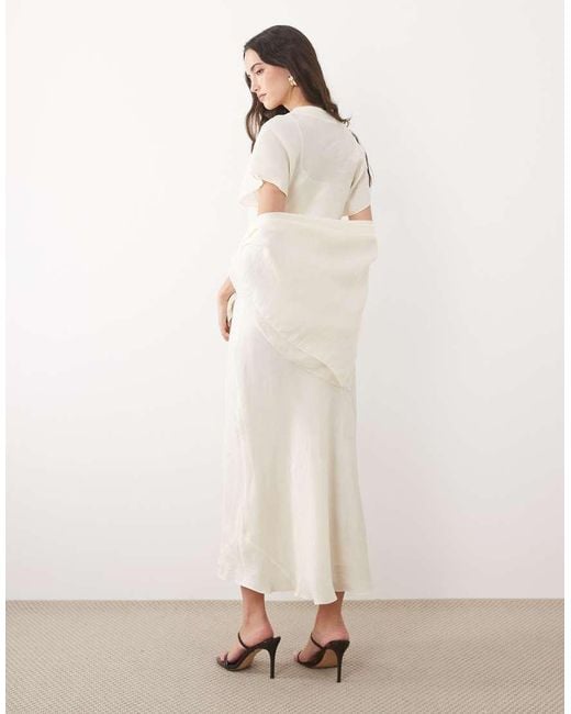 Mango Natural Capsule Short Sleeve Maxi Dress With Scarf Detail