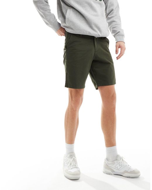 ASOS Green Slim Regular Length Chino Shorts for men