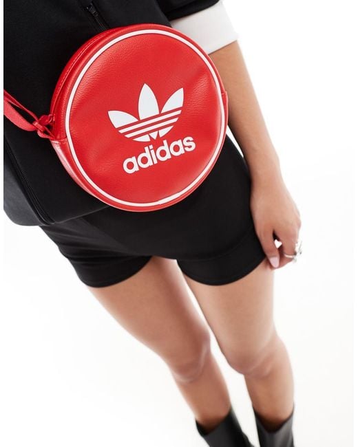 Adidas Originals Red Adicolor Round Bag