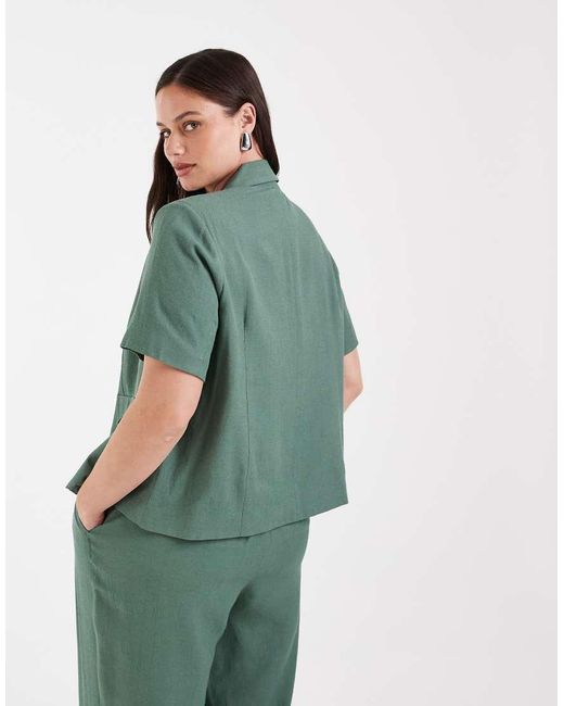 Vero Moda Green Short Sleeve Tailored Blazer Co-ord