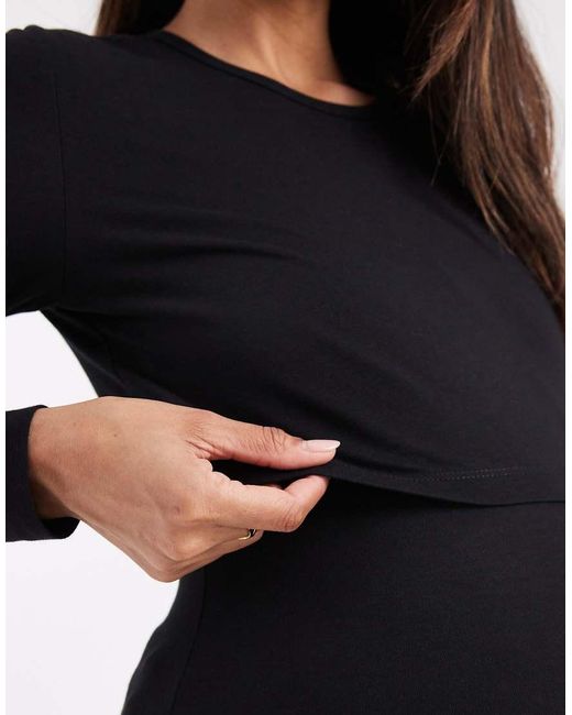 Mama.licious Blue Mamalicious Maternity Nursing Function Long Sleeve Jersey Top
