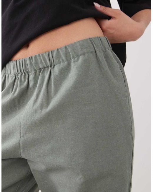 Monki White Linen Trousers