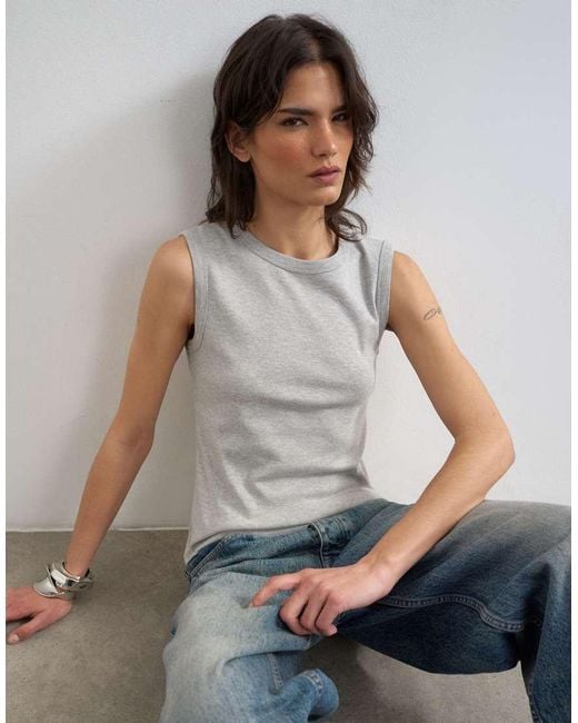 TOPSHOP Gray Slim Tank