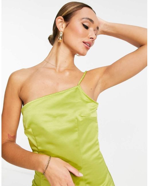 Vestito Monospalla Lungo Con Spacco di Extro & Vert in Green