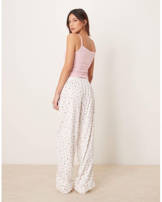 ASOS Natural – mix & match – pyjama-hose mit früchtemuster
