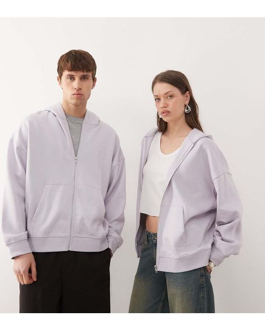 Collusion Purple Unisex Zip Through Hoodie