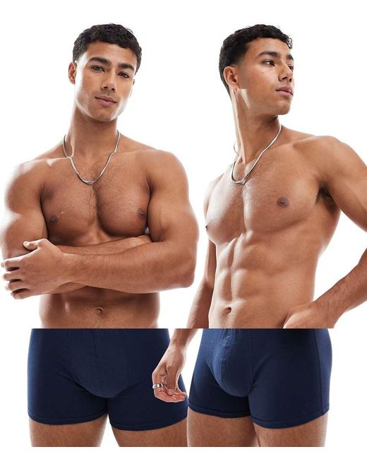 Jack & Jones Blue 2 Pack Contrast Trunks for men