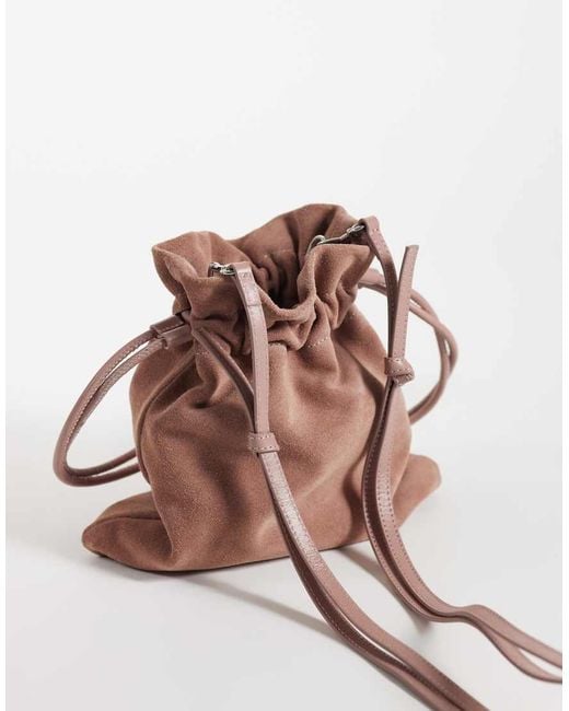 ASOS Brown Suede Pouch Grab Bag