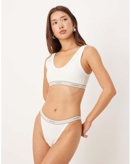 Calvin Klein White Heritage Cotton Lightly Lined Triangle Bra