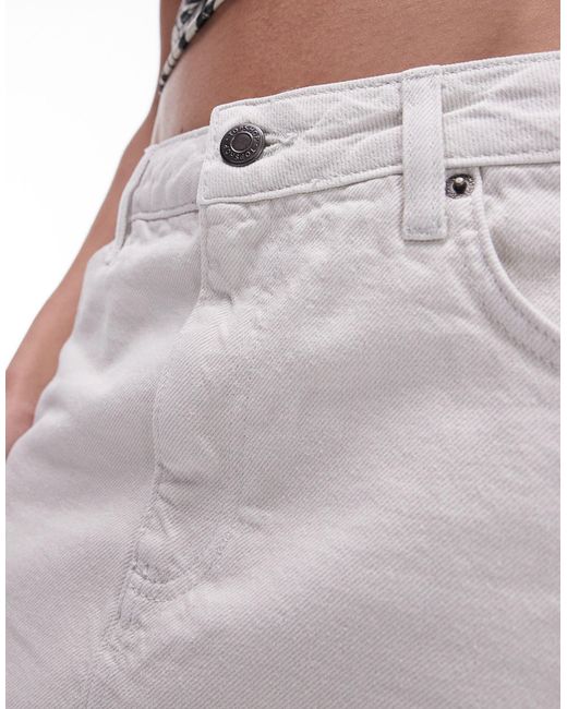 Mini-jupe évasée en jean - os TOPSHOP en coloris White