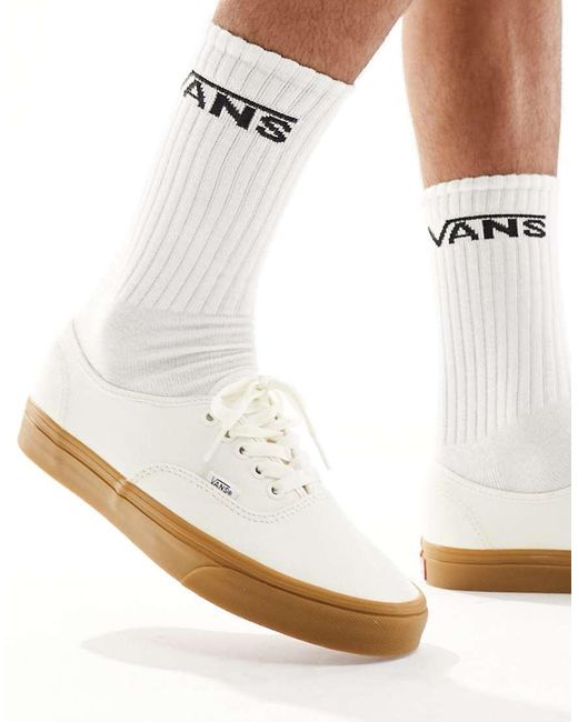 Vans White Authentic Gum Sole Trainers for men