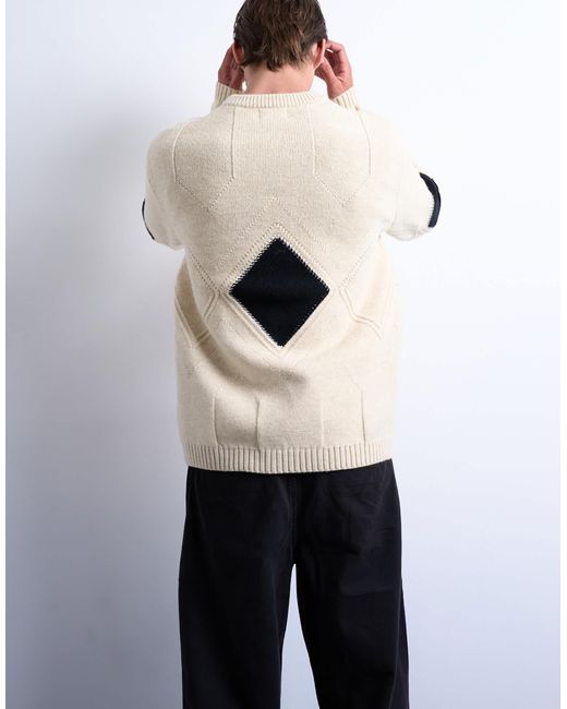 Topman – strickpullover in Natural für Herren