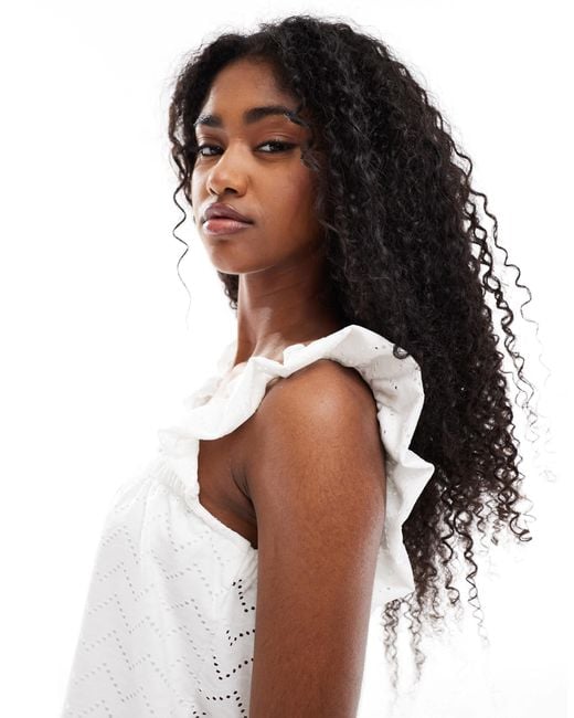 Vero Moda White Shirred Strap Cami Top