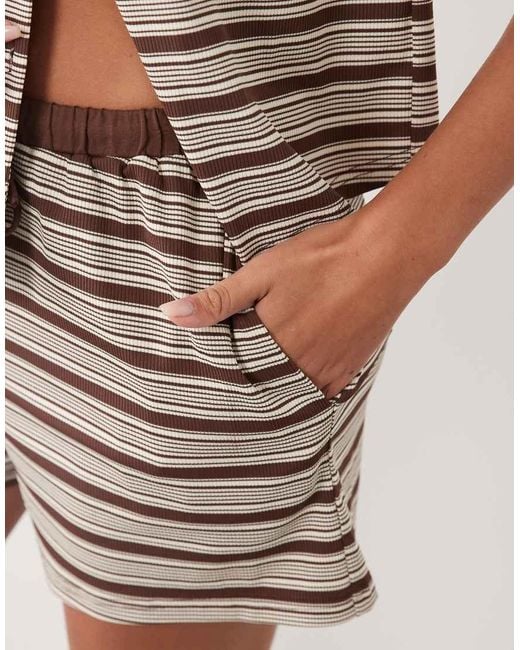 Threadbare Natural Ribbed Jersey Beach Shorts
