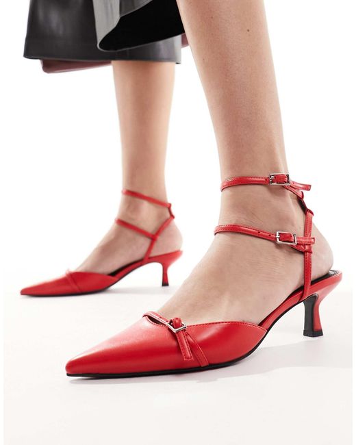 Salsa - chaussures à petit talon et bride arrière ASOS en coloris Red