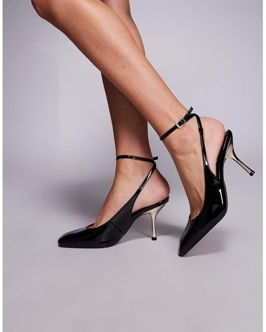 River Island Black Slingback Heels