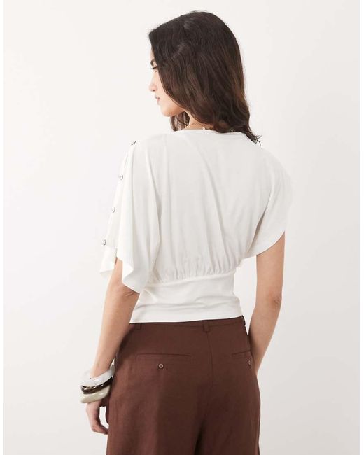 ASOS White Multi Way Button Up Top