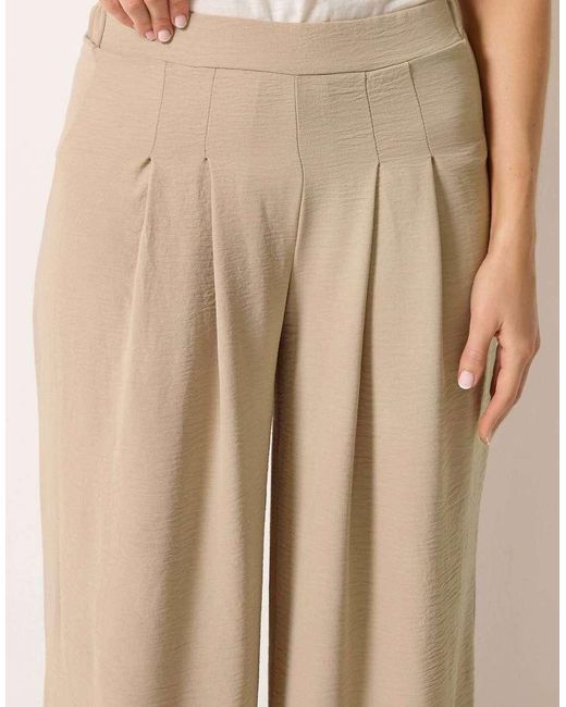 Long Tall Sally Natural Pleated Palazzo Wide Leg Trousers