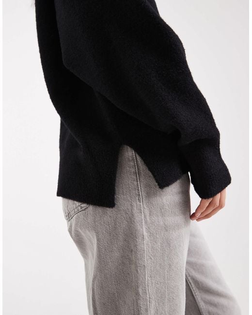 ASOS Black Oversized Super Soft V Neck Jumper