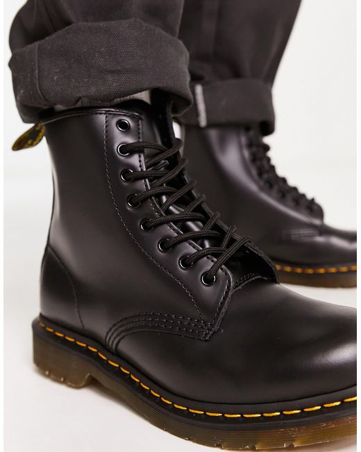 Dr. Martens Black 1460 8-eye Smooth Leather Lace Up Boots for men