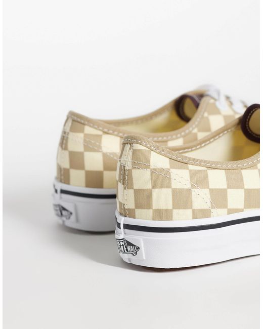 Vans White Authentic sneaker mit schachbrettmuster