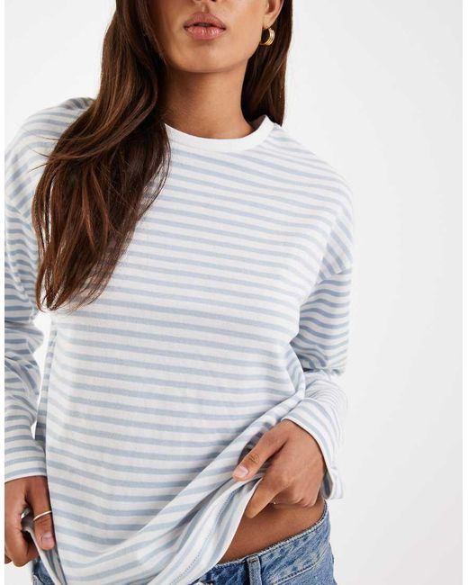 Pieces White Long Sleeve Super Soft T-Shirt Stripe