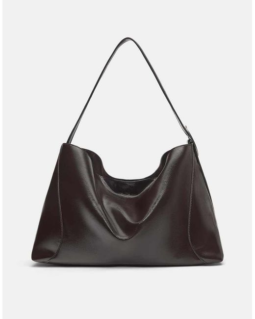 Pull&Bear Black Buckle Shopper Bag