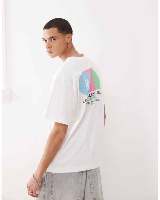 '47 White La Dodgers Primary Graphic Back Print T-shirt for men