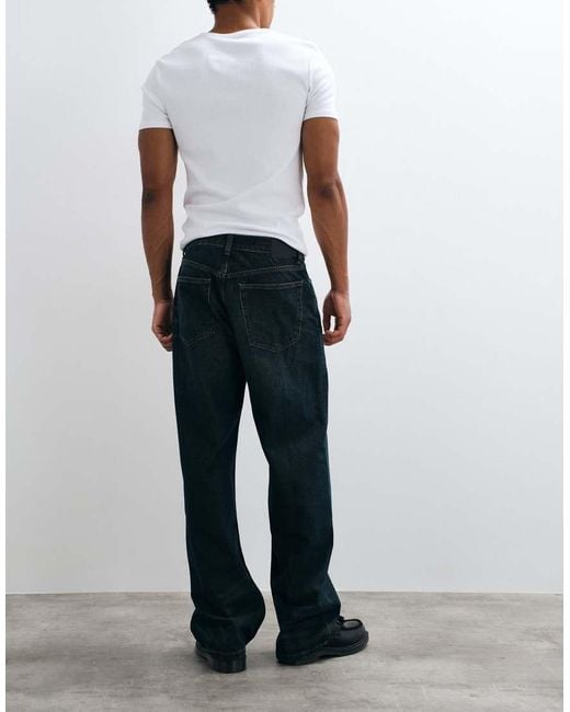 Weekday White Galaxy Loose Fit Baggy Jeans for men