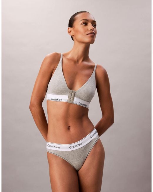 Calvin Klein White Icon Cotton Modal Lightly Lined Post Surgery Triangle Bra